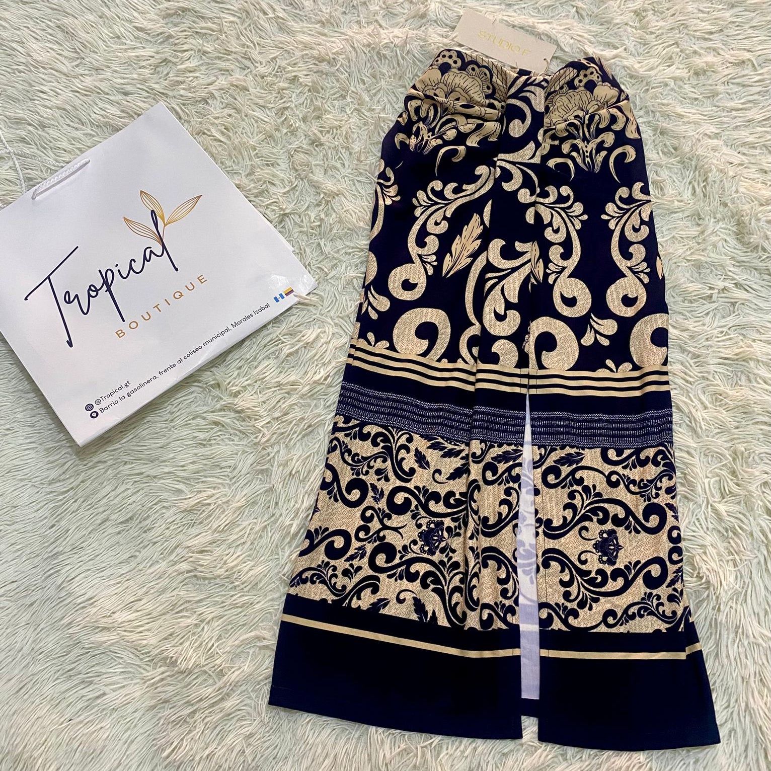 Falda estampada Azul Navy