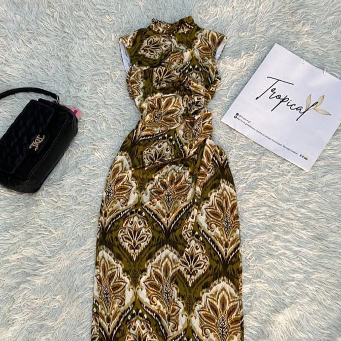 Vestido de estampado verde