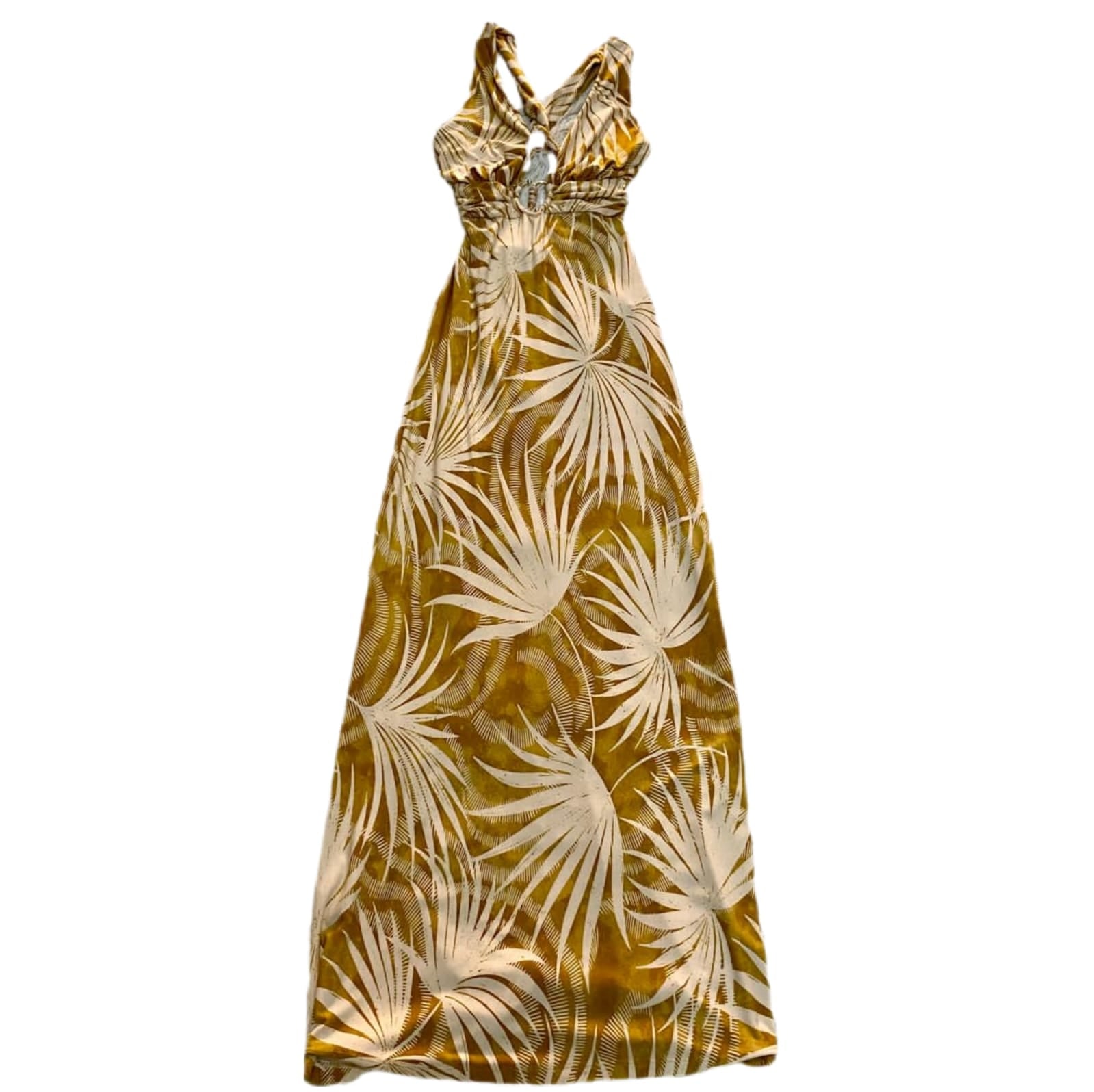 Vestido Estampado Mostaza