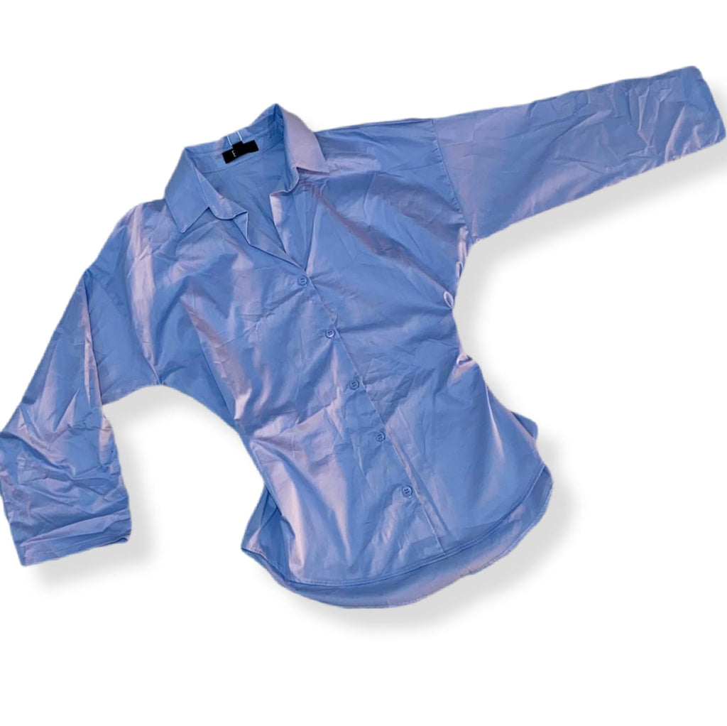 Blusa con cuello con manga 3/4