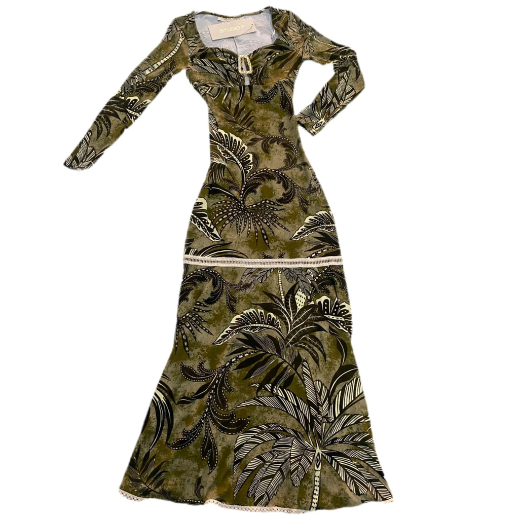 Vestido estampado manga larga