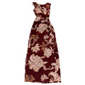 Vestido largo vino tinto estampado