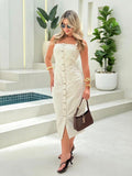 Vestido denim marfil